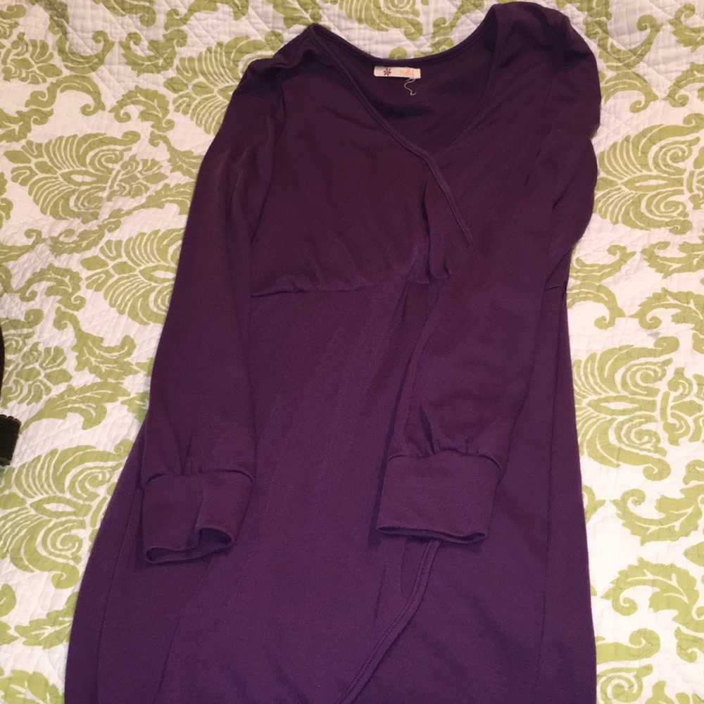 Purple mock wrap dress size large